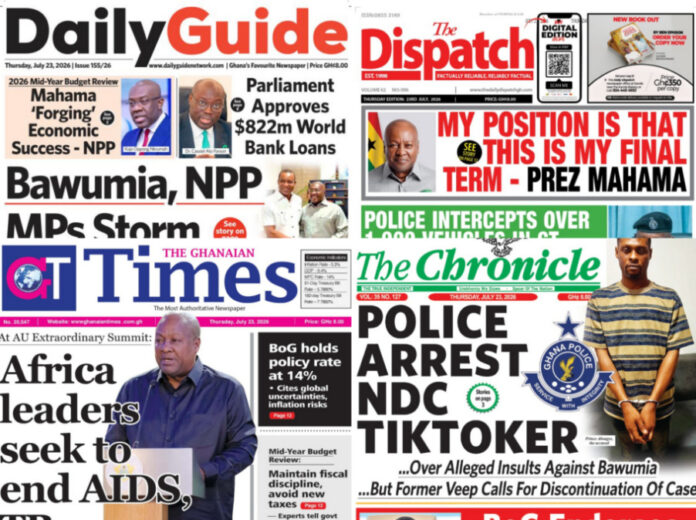 newspaper front pages